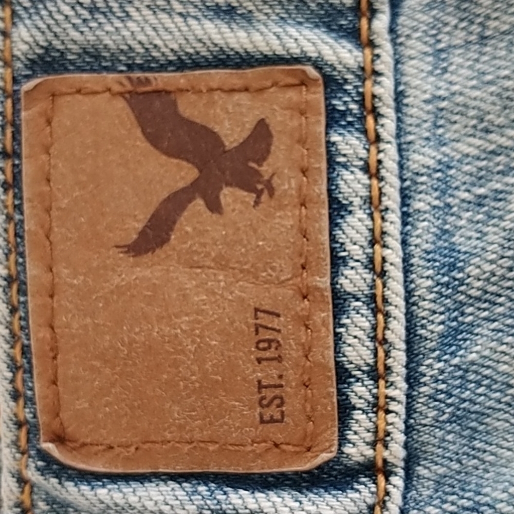 American Eagle Outfitters "Shortie" Denim Lace Shorts sz 00 - Picture 10 of 10